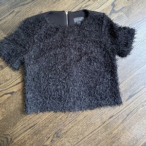 Garcia metallic back zipper crop top black size m